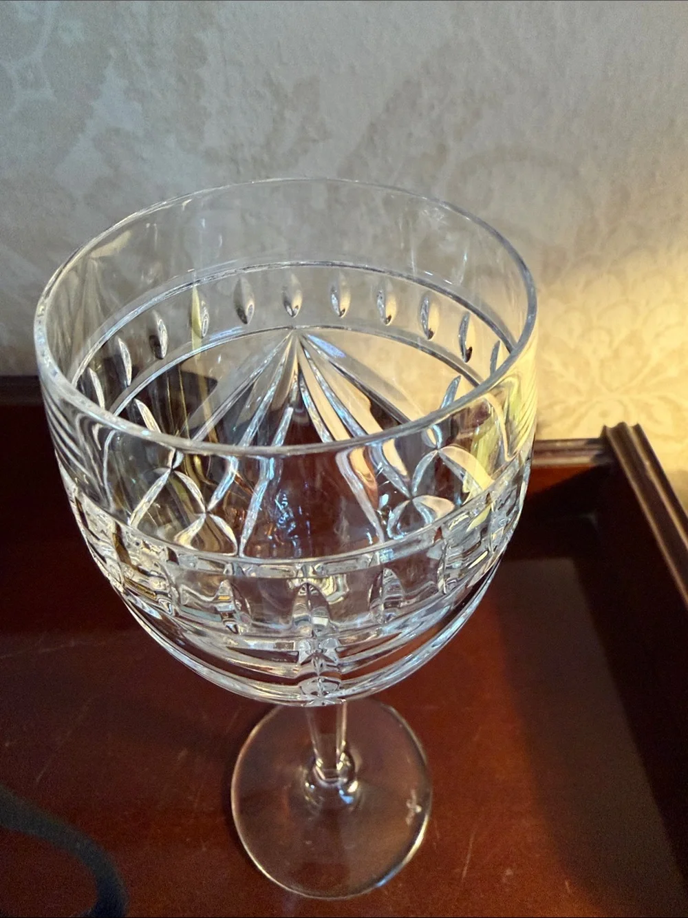 Vintage Waterford Overtune wine glass 8.5”